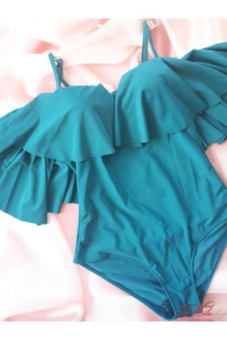 Цельный купальник с оригинальной рюшей SIsianna 5839