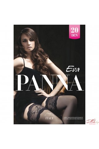 Чулки с ажурной фиксирующей резинкой Panna EVA 20den