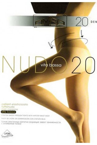 Колготки без шортиків із заниженою талією Omsa NUDO 20den