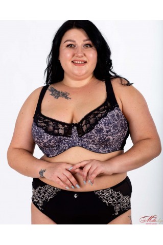 Бюстгальтер с добавлением хлопка Lanny Mode 11693 черный с узором 