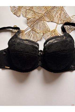 Мереживний бюстгальтер на тонкому поролоні Lanny Mode 11730 чорний