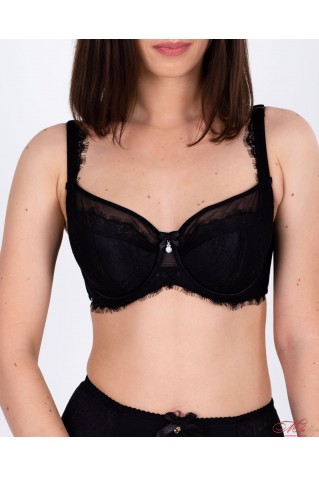 Бюстгальтер с чашкой полупоролон с кружевом и сетчатым полотном Lanny Mode 11828