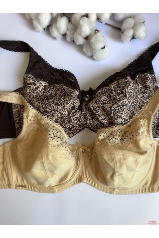 Бюстгальтер з м'якими чашками з бавовни та мережива Lanny Mode 11848