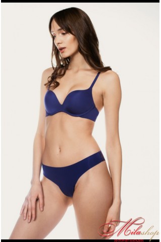 Гладкий бюстгальтер без кісточок з пуш-ап Luna L1507A Azalea у синьому кольорі