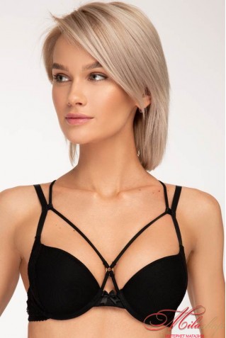 Гладкий бюстгальтер с тройным пуш-ап и декоративными бретелями Sambario  ST-921