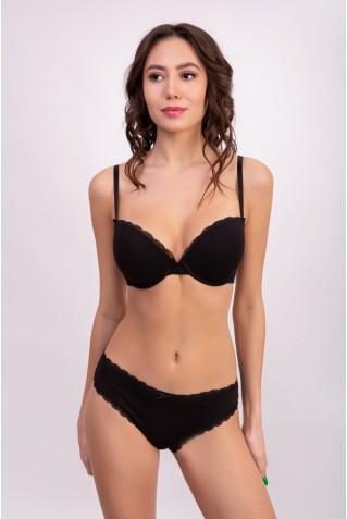 Бавовняний гладкий бюстгальтер на кісточках з пуш-ап Lauma 98J34