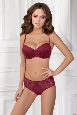 Комплект в цвете бордо с трусиками высокой посадки  от Jasmine 1045/7+2534/7
