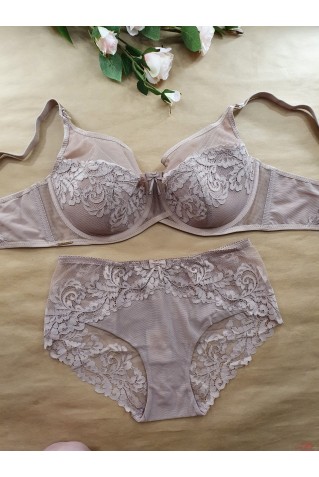 Комплект з напівпоролоновою чашкою Lanny Mode 11453+51453 пудра