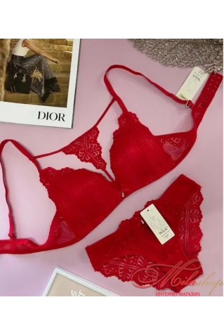 Мереживний комплект 5987 з портупеєю без кісточок 80В/L