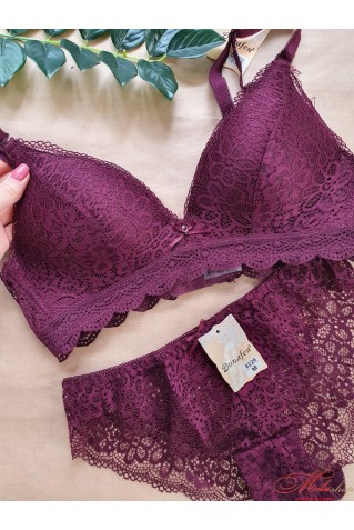 Кружевной комплект Donafen 8226 сливовый