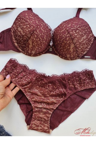 Элегантный комплект Balaloum 9399 в цвете вишня на бежевом 85B