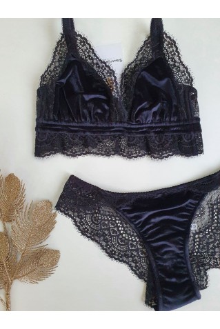 Бархатный комплект Sambario N-8581 черный