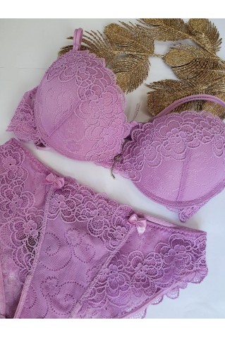 Комплект из ажурного кружева Anabel Arto 7027-010 в лиловом цвете