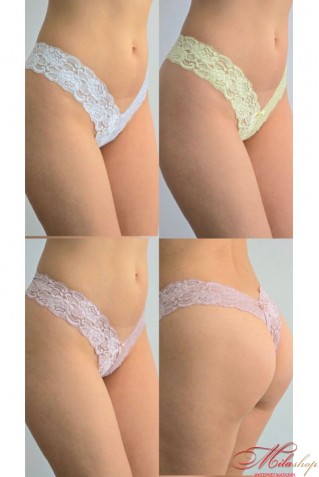 Мереживні трусики стрінги комплект 3шт Marsana 01-223