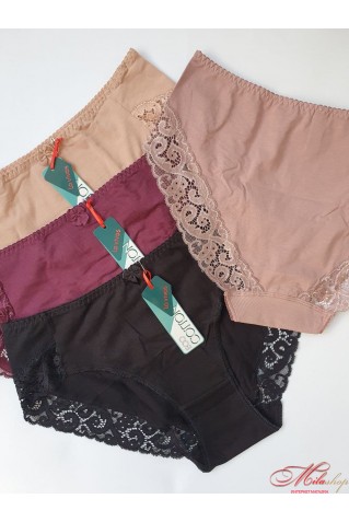 Жіночі бавовняні трусики з високою посадкою La Vivas 10154 3хл