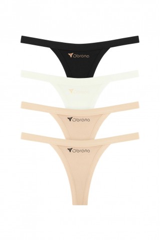 Хлопковые трусики стринги 4шт Obrana (Anabel Arto) 200-11