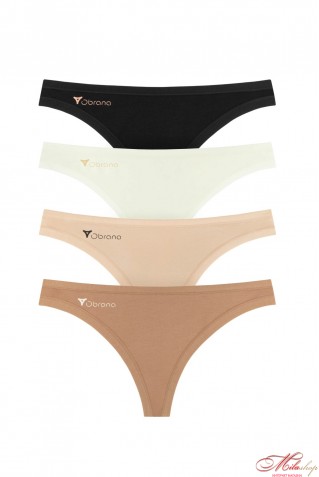 Бавовняні трусики стрінги 4шт Obrana (Anabel Arto) 200-12 класичні кольори