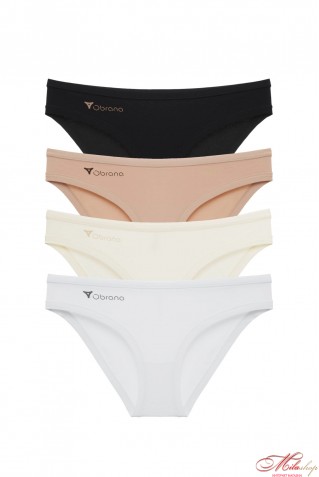 Комплект жіночих бавовняних трусиків сліпів 4шт Obrana (Anabel Arto) 200-30 в класичних кольорах