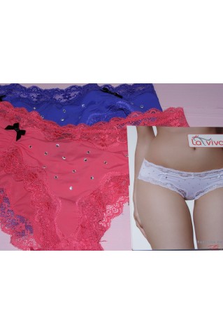 Женские трусики-шортики со стразами La Vivas 20200