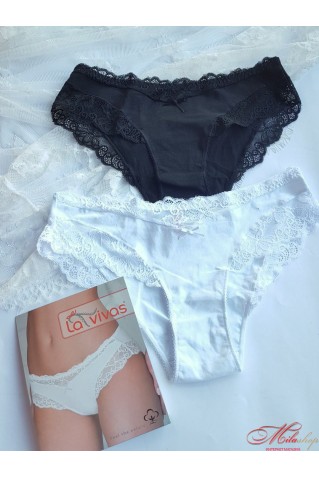 Трусики із середньою лінією талії та невеликою мереживною задньою деталлю La Vivas 20266