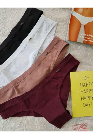 Гладкие трусики-бразилианки из хлопка 20280