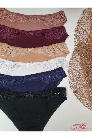 Трусики сліпи з бавовни з мереживними вставками Lavivas 20311