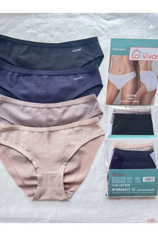 Красиві трусики сліпи бавовна з мікросіточкою La Vivas 20317