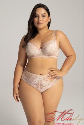 Жіночі трусики бразиліана з сітчастим полотном та мереживом AVA 2154/B