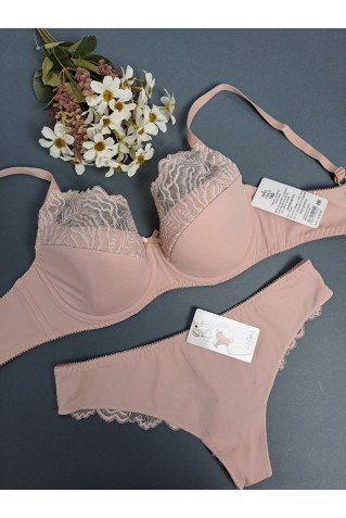 Трусики бразилиана из микрофибры и кружева Glora 246523