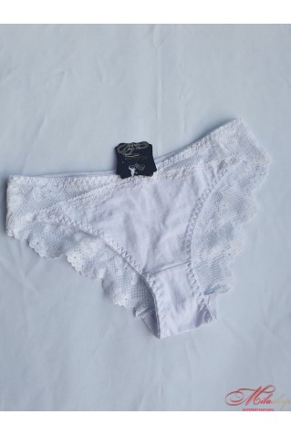 Трусики слипы из хлопка с кружевом Coer Joe 3786 белые 2XL