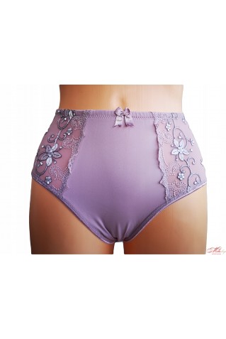 Трусики из нейлона с высокой посадкой и кружевными вставками по бокам Lanny Mode 51090
