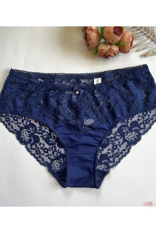 Трусики слипы из микрофибры и кружева Lanny Mode 51730 синие