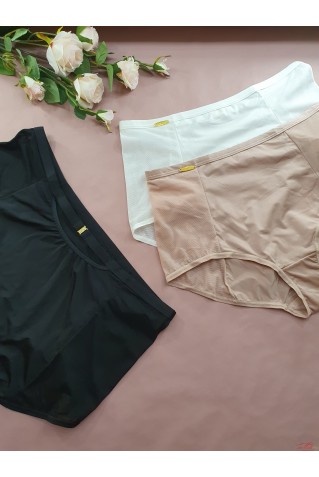 Высокие трусики слипы из микрофибры и сетчатого полотна Lanny Mode 55829