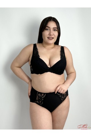 Високі трусики сліпи з мікрофібри та мережива Lauma 58K51