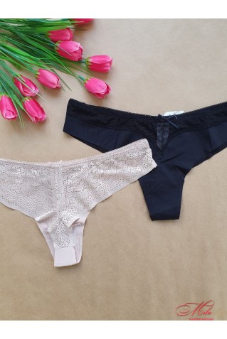 Трусики-бразилиана из микрофибры с кружевом Annajolly 60561
