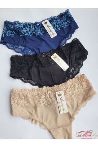 Трусики з мікрофібри з мереживом Annajolly 60826