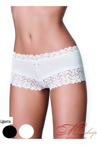 Женские трусики-шортики из хлопка и кружева La Vivas 6031