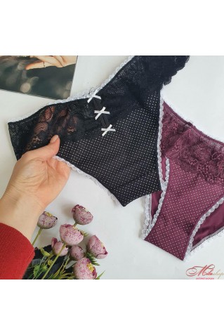 Хлопковые трусики lavivas 10160 с кружевным пояском