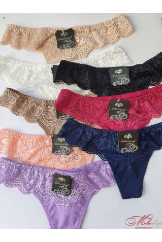 Трусики-стринги с кружевным пояском Annajolly 3470