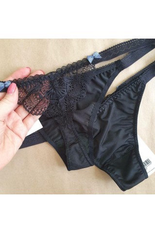 Cтринги с кружевной попой и бантиками Sambario P-2127