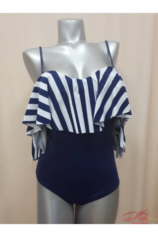 Сдельный купальник с оригинальной рюшей SIsianna 5840