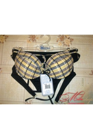 Раздельный купальник с клетчатым орнаментом Marco M-093