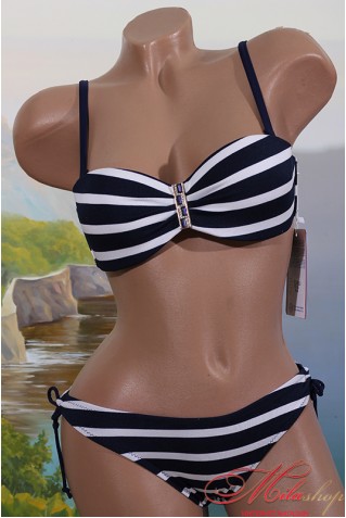 Купальник бандо с пуш-ап в полоску Samegame 18913