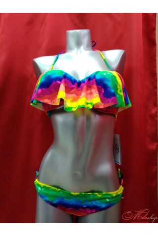 Купальник бандо с пуш-ап и декоративной рюшей Samegame 18218