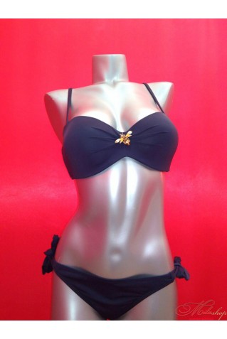 Купальник бандо с пуш-ап и съемной брошью Samegame Е85178