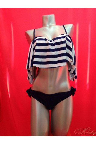 Купальник бандо с пуш-апом и декоративной рюшей SIsianna 38137