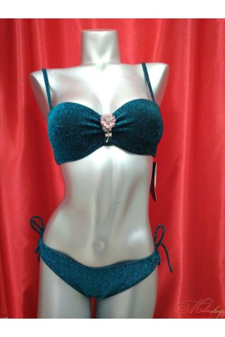 Купальник бандо с трусиками-слип и декоративной брошью SIsianna 51877