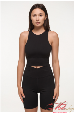 Жіночі вкорочені велосипедки з мікрофібри V-пояс Luna LS008b Tiko 