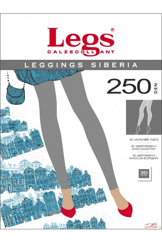 Теплые леггинсы с начесом   Legs LEGGINGS SIBERIA 250 den